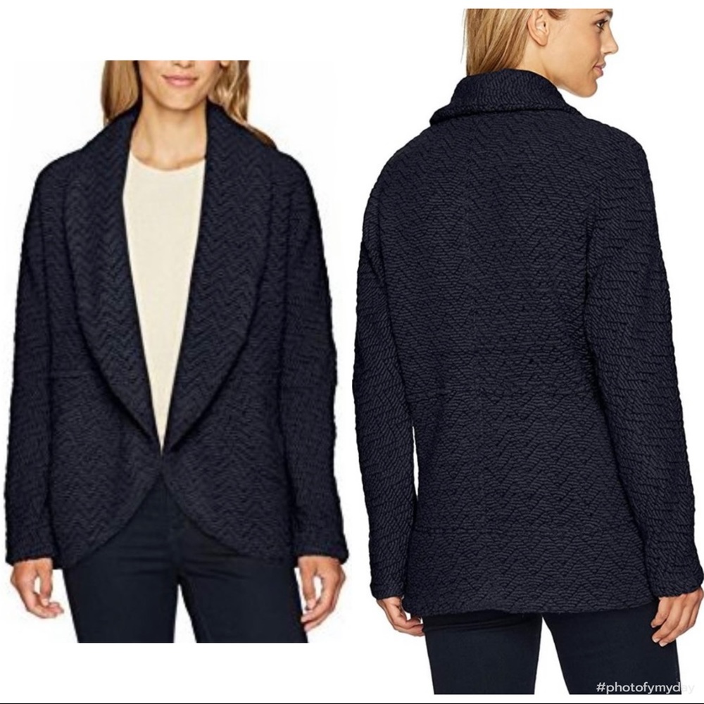 BB Dakota Women's Johnna Knit Cocoon Jacket Navy - Picture 2 of 14